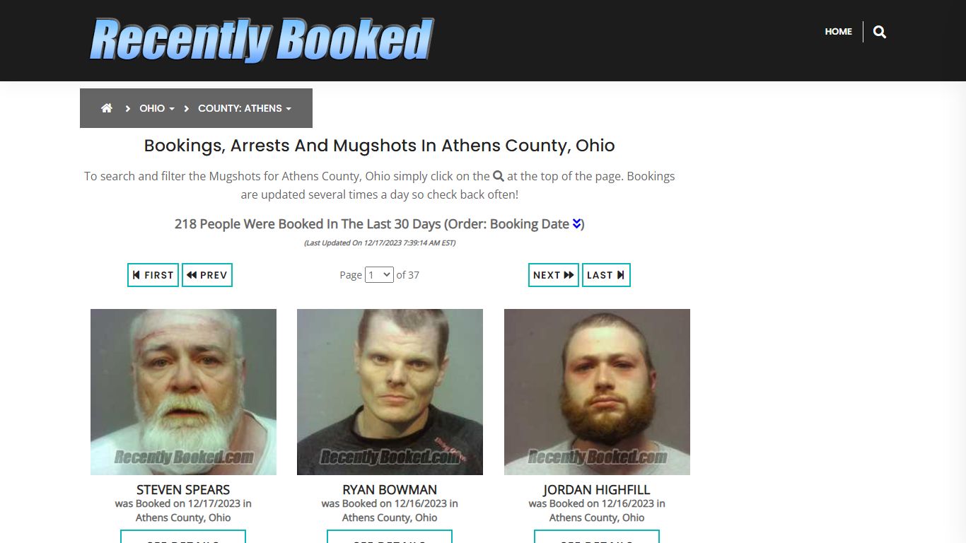 Recent bookings, Arrests, Mugshots in Athens County, Ohio - Recently Booked